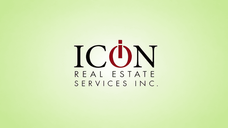 ICON Real Estate Services Inc. logo centered on a light green background.